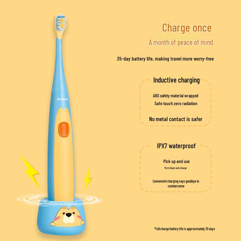 ROAMAN Smart Sonic Electric Toothbrush for Kids CN Plug (adapter Included)