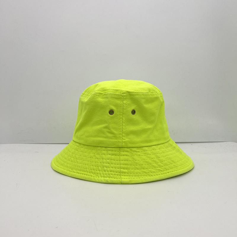 Fluorescent Green Bucket Hat Four Seasons Candy Color Personalized Street Dance Fashion Style Women's and Men's Fisherman Hat