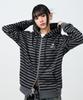 Euggen 2Way Zip-Up Hoodie_Stripe Black & Gray