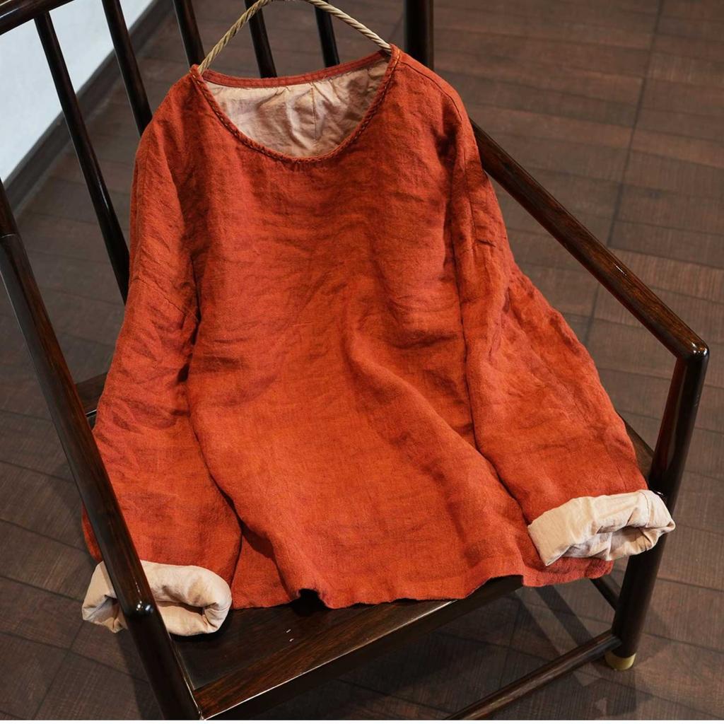 Johnature Women Vintage T-Shirts Spring Chinese Style O-Neck Long Sleeve Linen High Quality Female T-Shirts