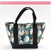 Kimono Japanese Style Bag Single Item Canvas Lunch Tote Bag Small Pattern Pongee Handbag Ladies Nightingale Beige [Nagomiya] GU-23