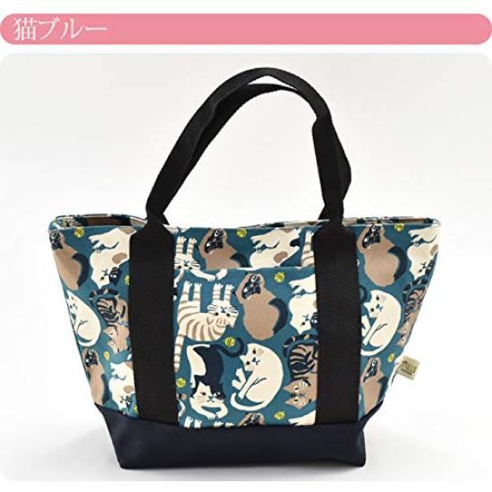 Kimono Japanese style bag single item canvas lunch tote bag small pattern pongee handbag ladies nightingale beige [Nagomiya] GU-23