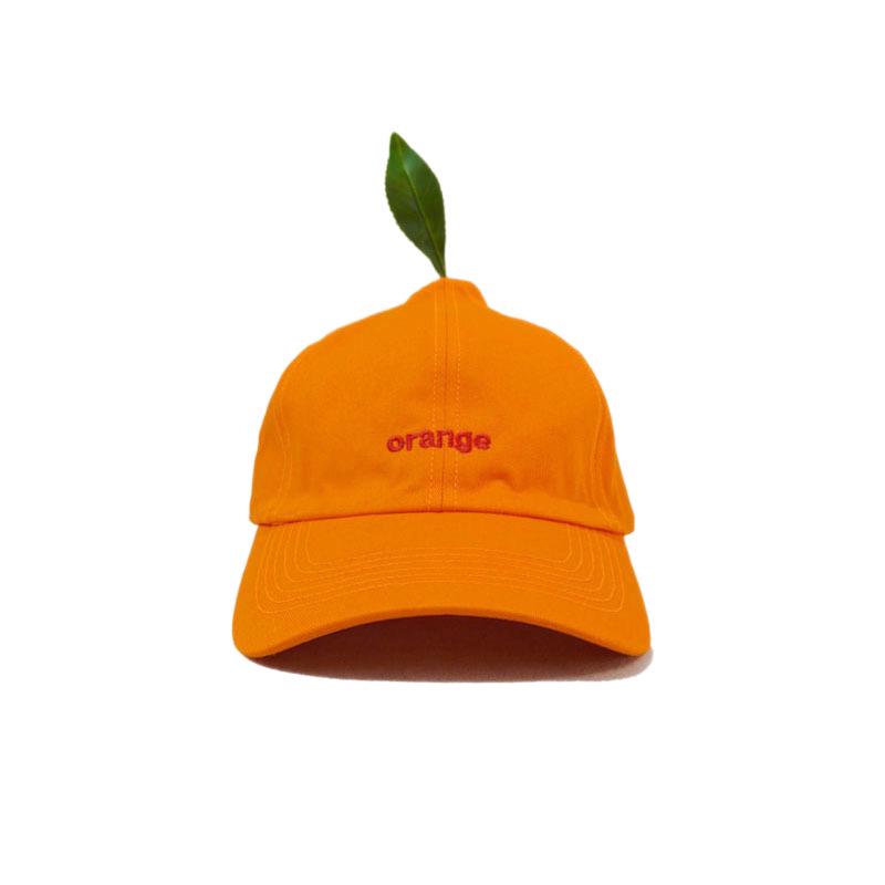 Unisex Designer Orange Duckbill Cap with Cute Letter Embroidery - Stylish Sun Hat for a Slimmer Look