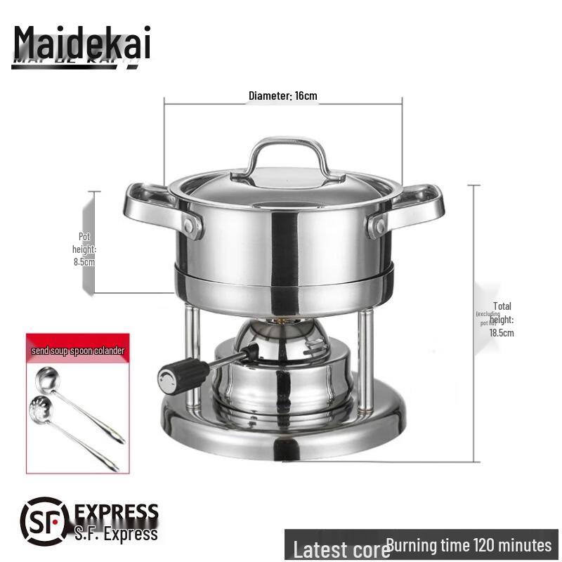 304 Stainless Steel Single Serve Gas Hot Pot Stove Gas Stove Small Hot Pot