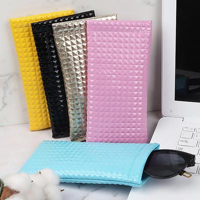 Estuche para gafas de sol de piel sintética color caramelo para mujer y hombre, estuche para gafas, estuche para guardar gafas, portátil, impermeable