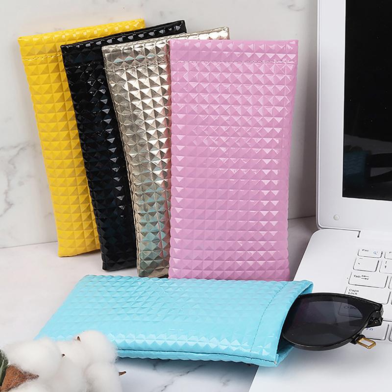 Candy Color Pu Leather Sunglasses Bag For Women Men Glasses Case Wallet Storege Cases Portable Waterproof Glasses Storege Bags
