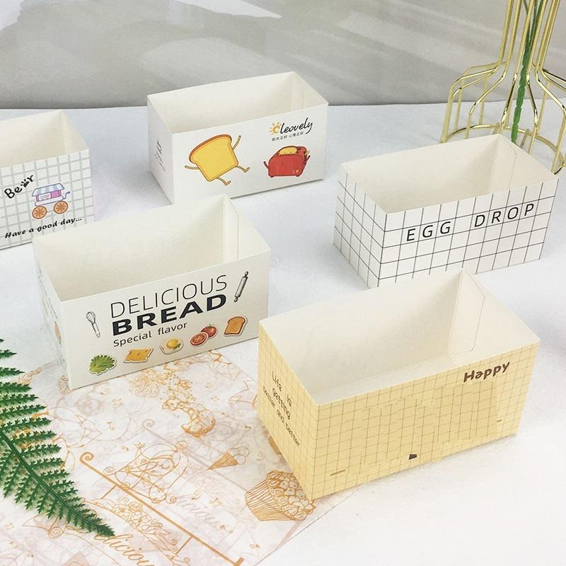 10Pcs Small Size Sandwich Wrapping Box Disposable Food Container Cake Toast Bread Hamburger Party Baking Supplies