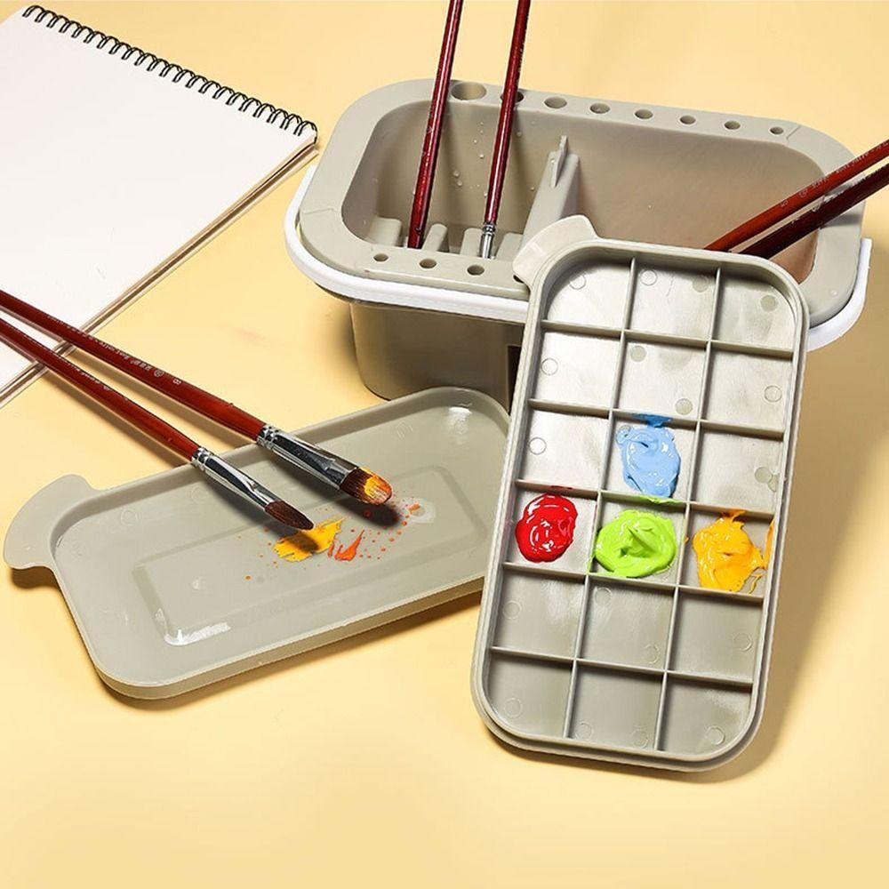 

Plastic Paint Brush Basin Palette Paint Brush Bucket Sturdy Paint Brush Washer Gouache
