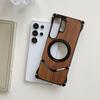 For Sagsafe Magnetic Solid Wood Metal Snap On Case For Samsung Galaxy S23 S24 S25 Ultra With Stand Adjustable Frameless Cover