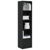 Vidaxl Shelf, Black, 31X24X127 Cm, Wood-Based Material