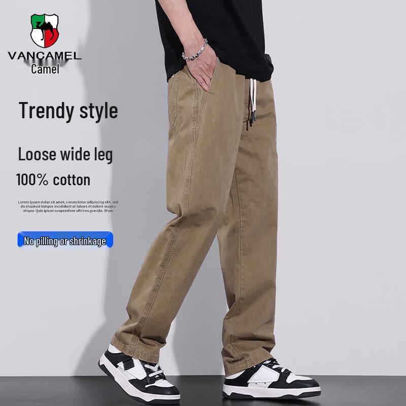 VANCAMEL Men s Summer Loose Straight-Leg Cotton Cargo Pants 3XL