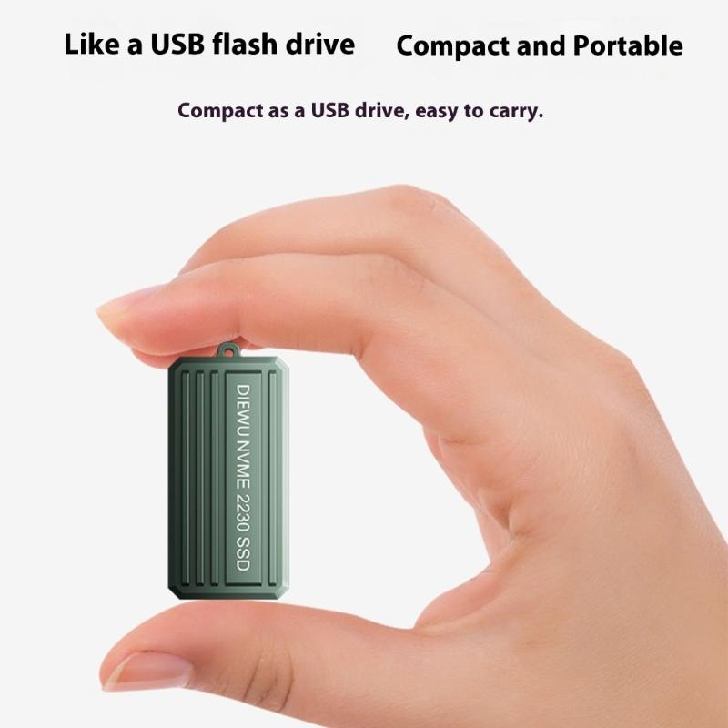 Portable 2230 M.2 Disk Enclosure NVMe Protocol USB3 1 Port Aluminum Shell Enhances Heat Dissipation Secure Installation