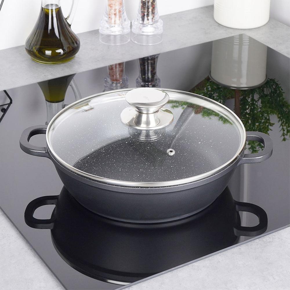 Poêle Granitée Casserole pour Frire Mijoter Four Orion Grande 24cm