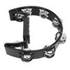 Tambourine Jingle Black Cat Shape Non Slip Handle Half Moon Handheld Tambourine for Party