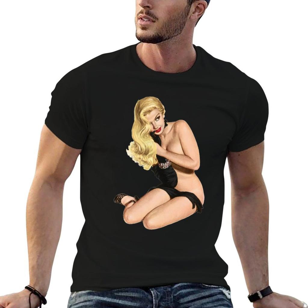 Black Gloves Pinup TShirt Soft Cotton Print TShirt