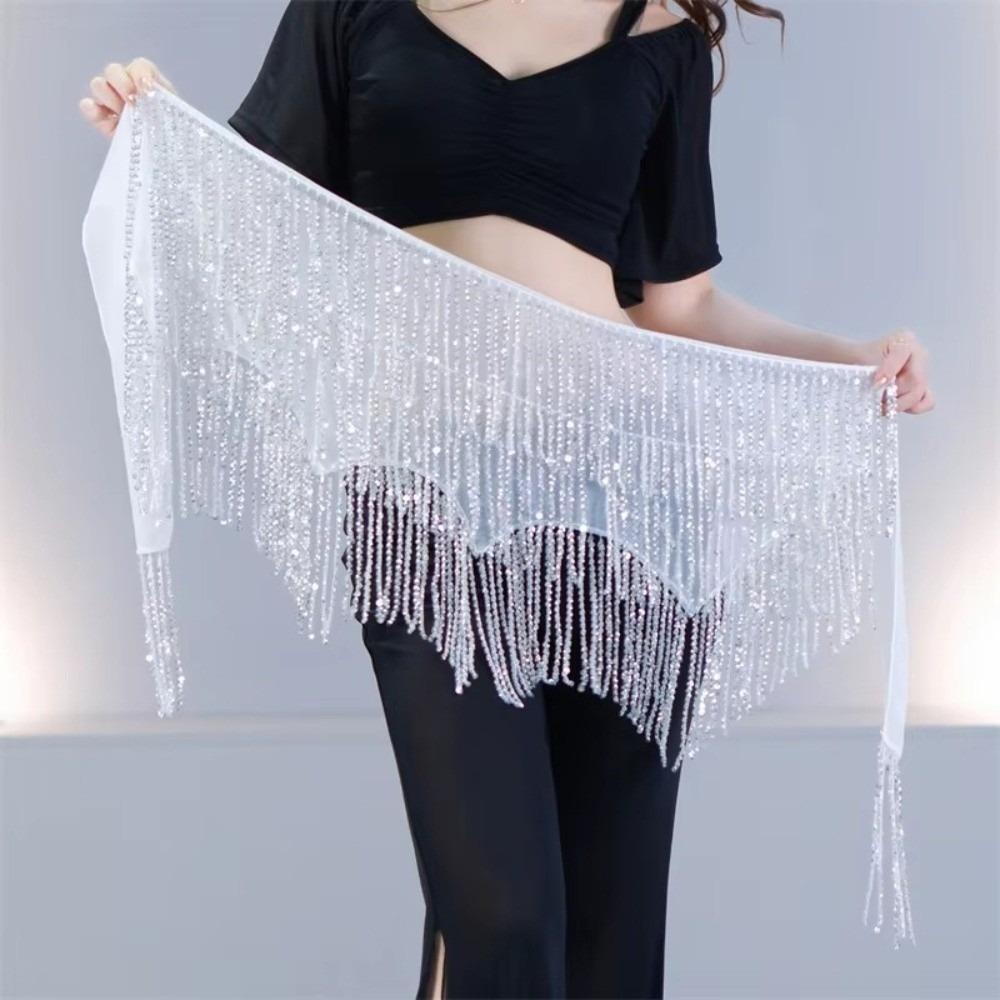 Triangle Belly Dance Hip Scarf Shining Tassel Hip Wraps Waist Chain Belt Oriental Dancer Wear Show