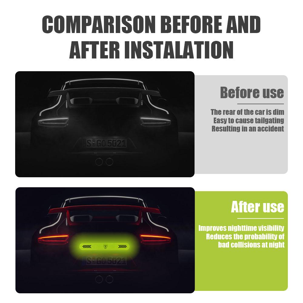 CGYJL1 Car Rear Trunk Warning Reflective Stickers Auto Waterproof Reflective Strip For Tesla Model 3 Model Y Model S Model X Cybertruck