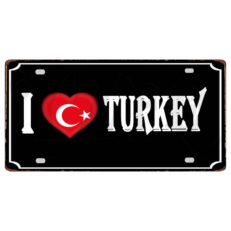 YZFQ Istanbul Turecko Cestování Město Kovový Značka Plakátová Deska Pro Zeď Restaurace Bar Řemesla Domácí Dekorace 30X15CM DC-1612A