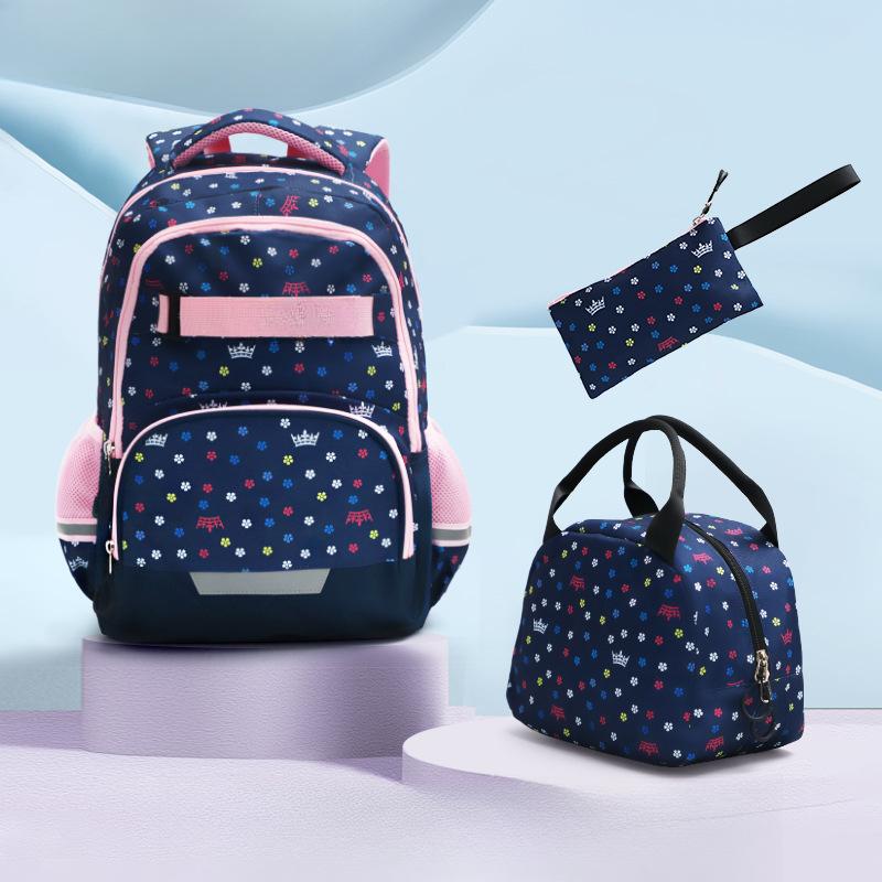 Children's Schoolbag, Large-capacity Cartoon Dinosaur Backpack for Primary School Students, Three-piece Set