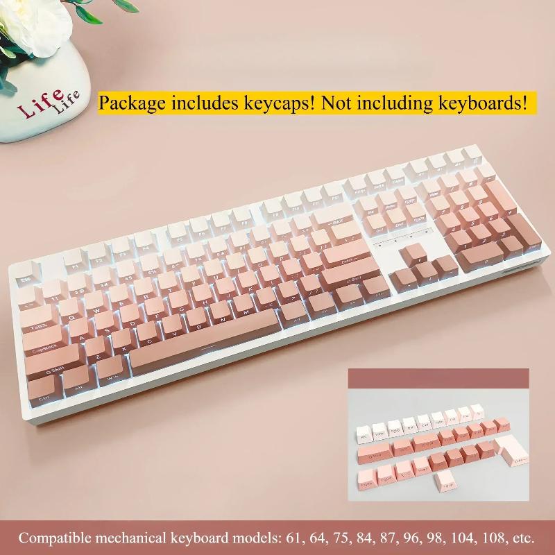 2025 Good Gradient Keycaps Side Printed Shine Through PBT Double Shot OEM Profile for MX Switches Gaming Keyboard 130+key Caps