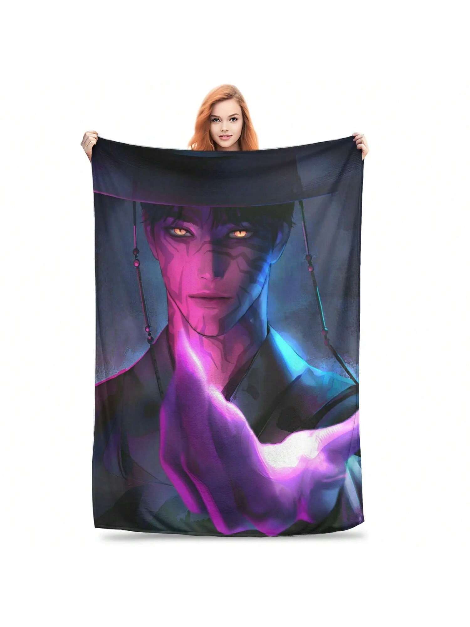 

Er Soft BlanketGirls Boys Picnic Anime Bedding Throws Flannel Bedspread For Living Room Sofa Bed Cover 75X95CM серый