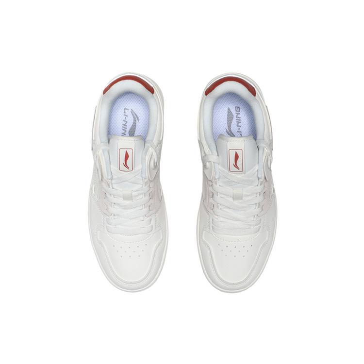 Li Ning Comfortable Slip Resistant Cushioning Abrasion Resistant Breathable Low Top Skateboard Shoes Women's Mist White AGCS392-5