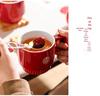Persimmon Ruyi Wedding Gift Set: Double Happiness Cups for Newlyweds or Bestie's Engagement
