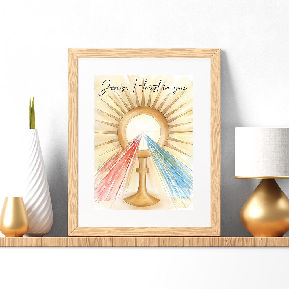 Divine Mercy Heart of Jesus Canvas Painting Print Religious Wall Art Poster Cheistianity Picture Living Room Home Decor Cuadros