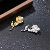 Light Luxury Retro Gold And Silver Rose Pearl Chest Men And Women Niche High-End Corsage Suit Pin Accessories
