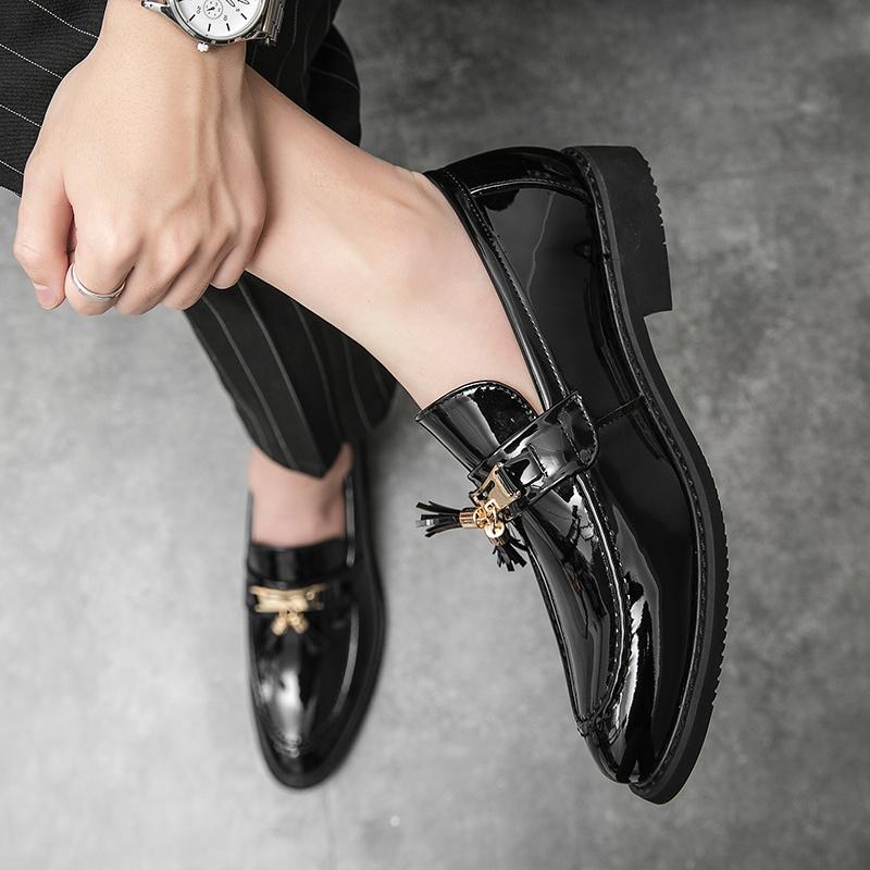 Men Tassel Loafers Mens Glossy Loafers Leather Man Shoes Leather Mocassin Homme Calzado Hombre Zapatos De Hombre Men Shoes