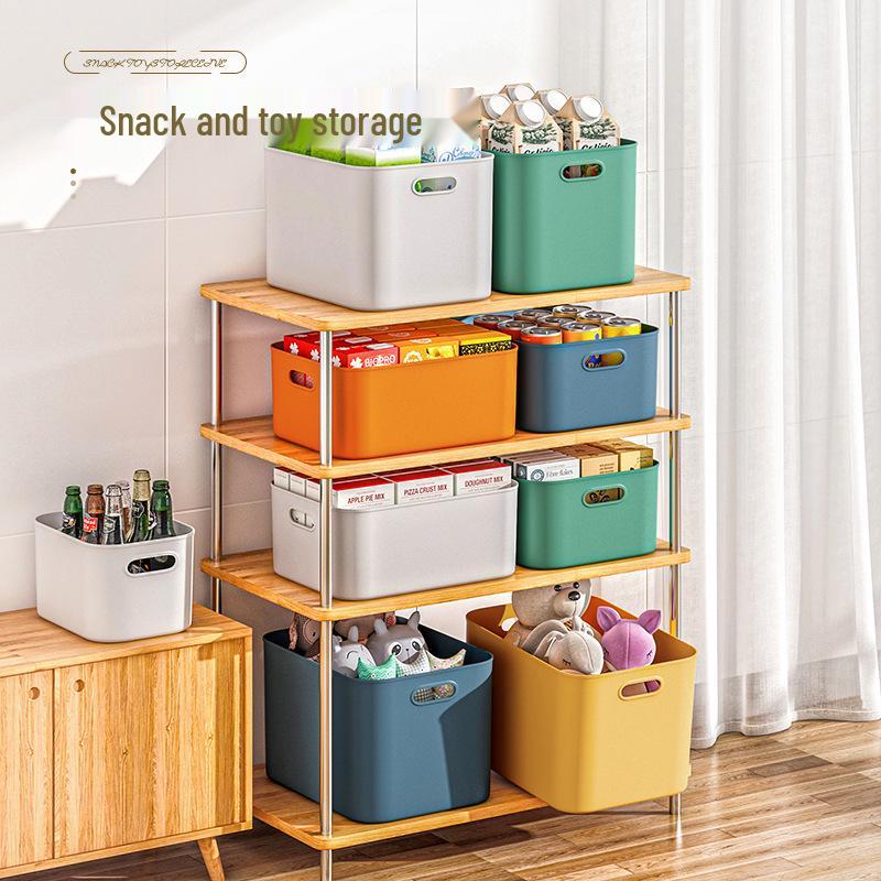 Colored Desktop Storage Box with Lid - Organizer for Socks, Underwear, Snacks, Toys, and Sundries