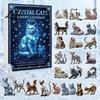 Calendario de Adviento de Navidad 2026 Caja Sorpresa Incluye 24 Gatos de Cristal para Mujeres y Niñas Adornos Acrílicos Colgantes Cuenta Regresiva Festiva