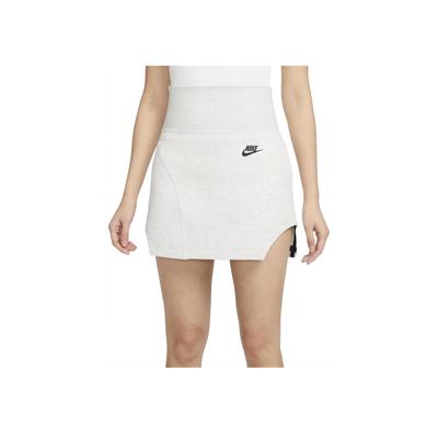 SS24 Sportbekleidung Tech Fleece Logo Print Bequem Hohe Taille Sport Strickrock Damen Röcke Hellgrau FQ1853-013