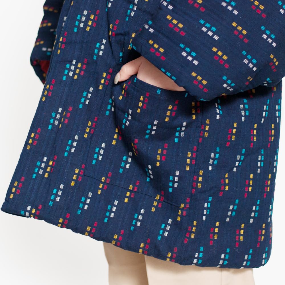 Hanten padded Tsumugi Standard Free Padded with Can be worn as a or Tanzen Wine Women's (Japanese jacket), Kurume-made, Japan, Cute, silk, size, size,
