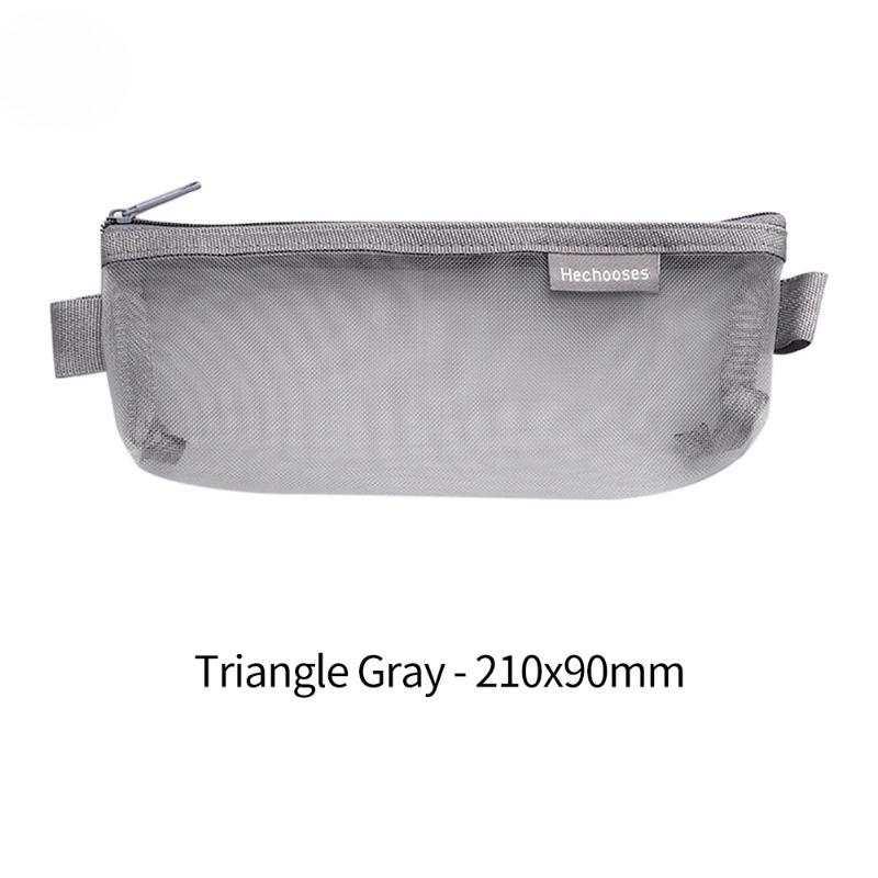 

1 PCS Creative Mesh Transparent Cute Square Oval Portable Pen Pencil Pouch Bag School Office Supply Stationery Case Storage Bag B серый
