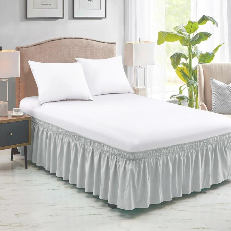 Solid Color Elastic Bed Skirt Elastic Built-in Bed Apron