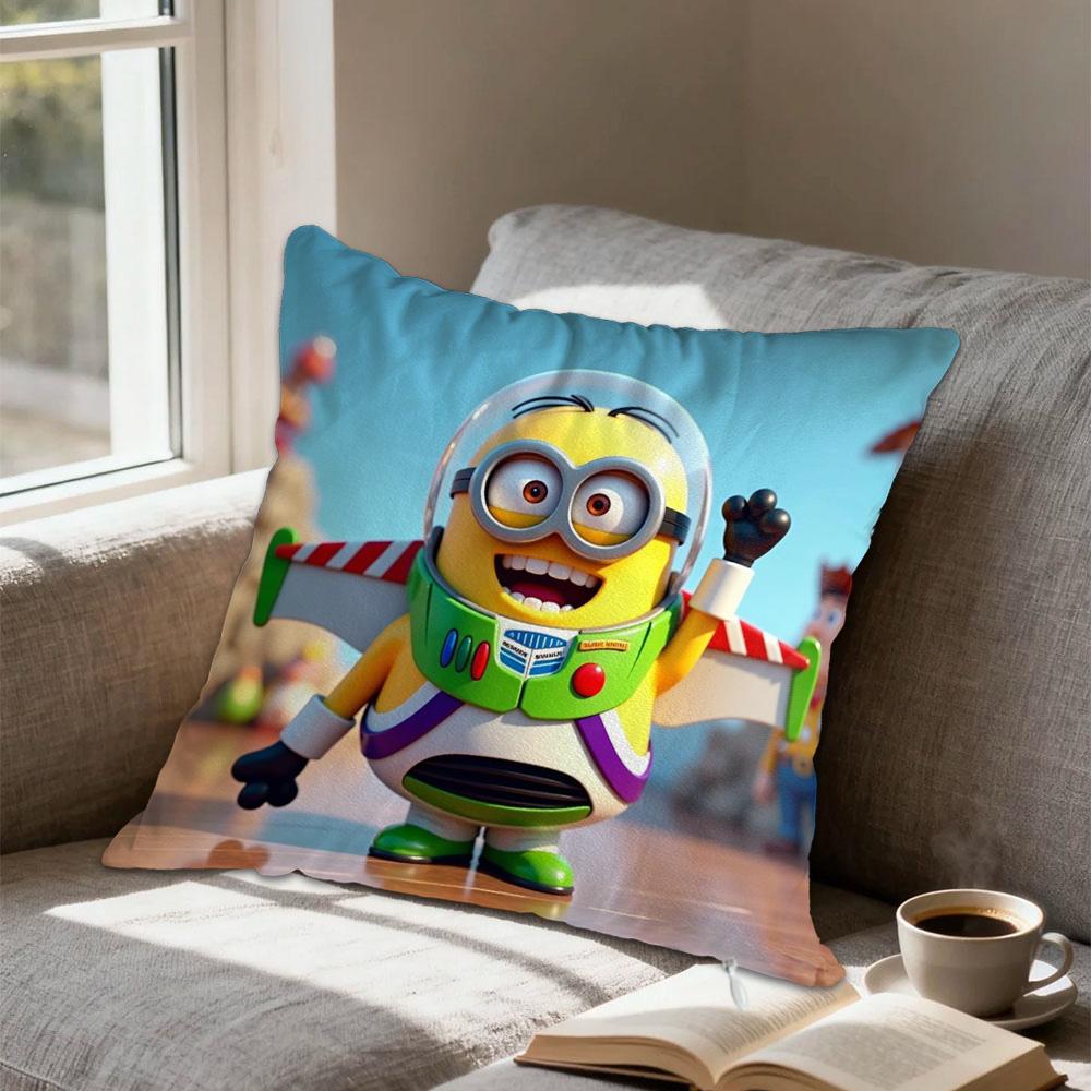 Kawaii MMinionss Pillowcase Cushion Cover x Ornamental Pillows Christmas Decoration Personalized Gift Ornament 30x30CM(12x12In)