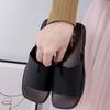Summer temperament cool slippers women's new square-headed open-toed simple flat-bottomed casual one-word slippers