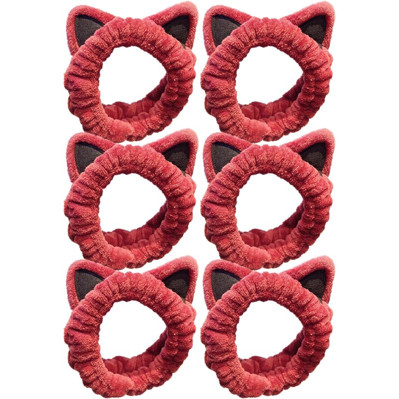Cute Cartoon Cat Ears Face Wash Headband for Women with High Elasticity Hairband Accessories