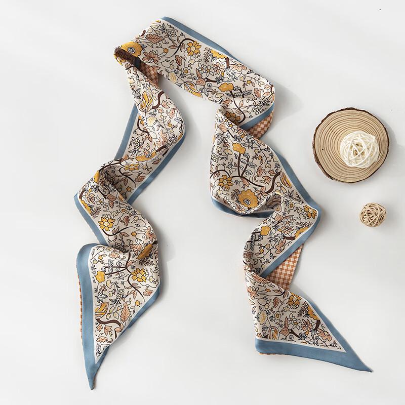 

LCsanyp Elegant Vintage Print Faux Silk Scarf