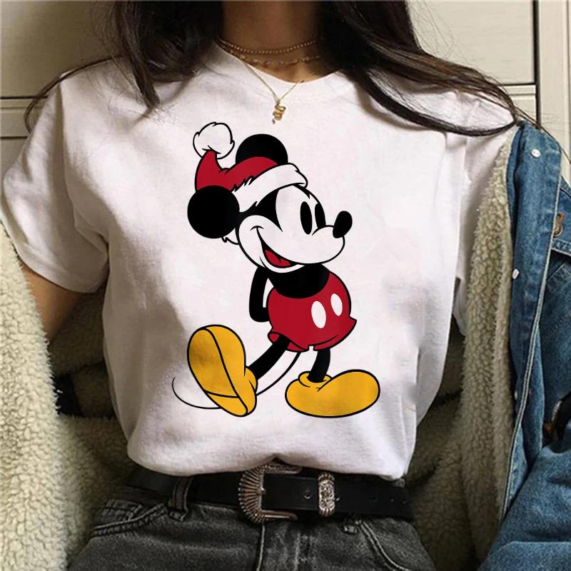 Disney T-shirt Gothic Fashion Mickey T-shirt Minnie Mouse Print Casual T-shirt Women's Kawaii T-shirt Kawaii Loose Clothing