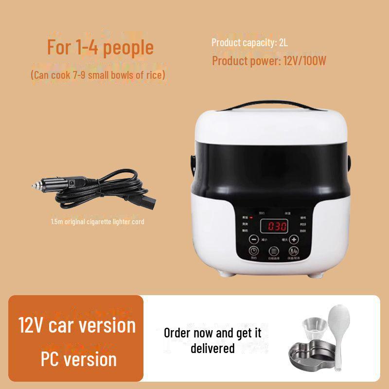 Kompakter 2L Multifunktions-Reiskocher für das Auto (12-24V)