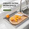 Xiaomi Roll Up Dish Drying Rack Over Sink Foldable Metal Kitchen Drainer for Dishes Vegetables Fruits Utensils Space Saving Organizer