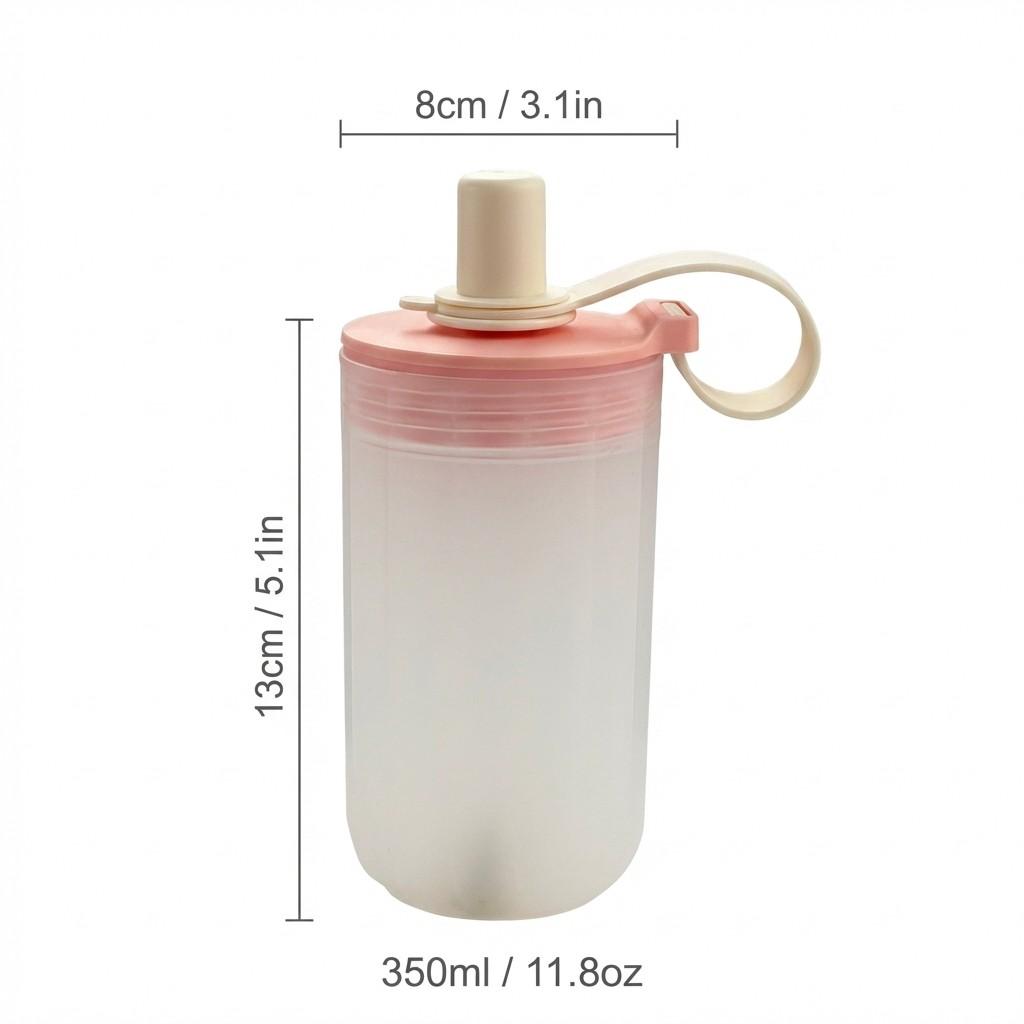 Plastic Water Bottle Tumbler For Kids Students Leak-proof Straw Water Cup Clear Portable Cold And Hot Drinking Cup With Handle