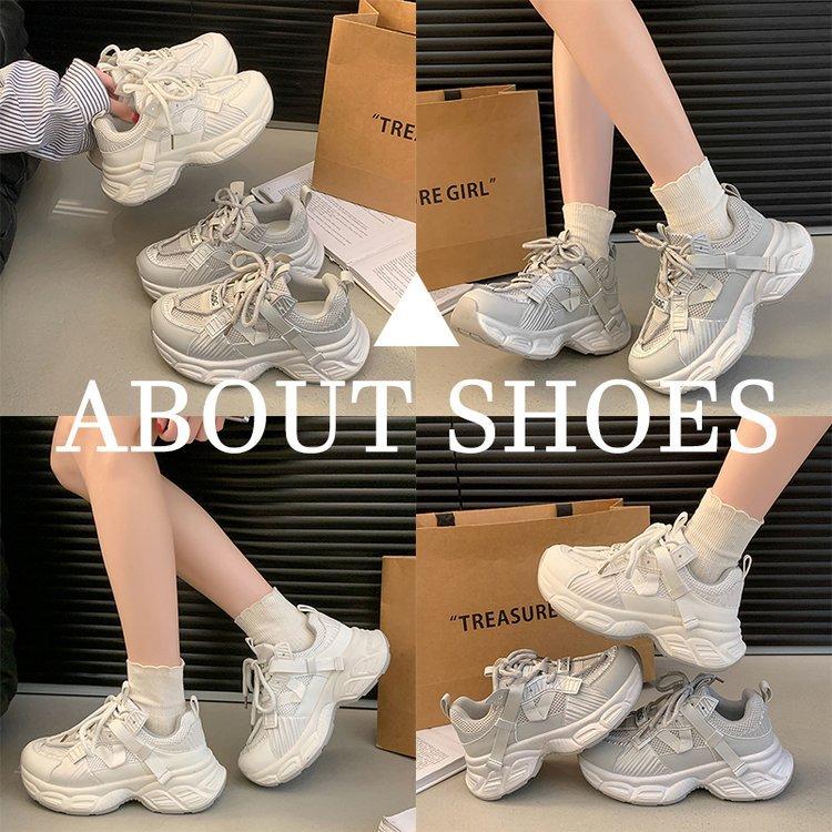 [Youshilai] Thick-soled heightening dad shoes for women's spring 2025 new small thick-soled casual sports shoes