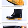 Men's Black Non-Slip Wear-Resistant High-Top Construction Rubber Rain Boots