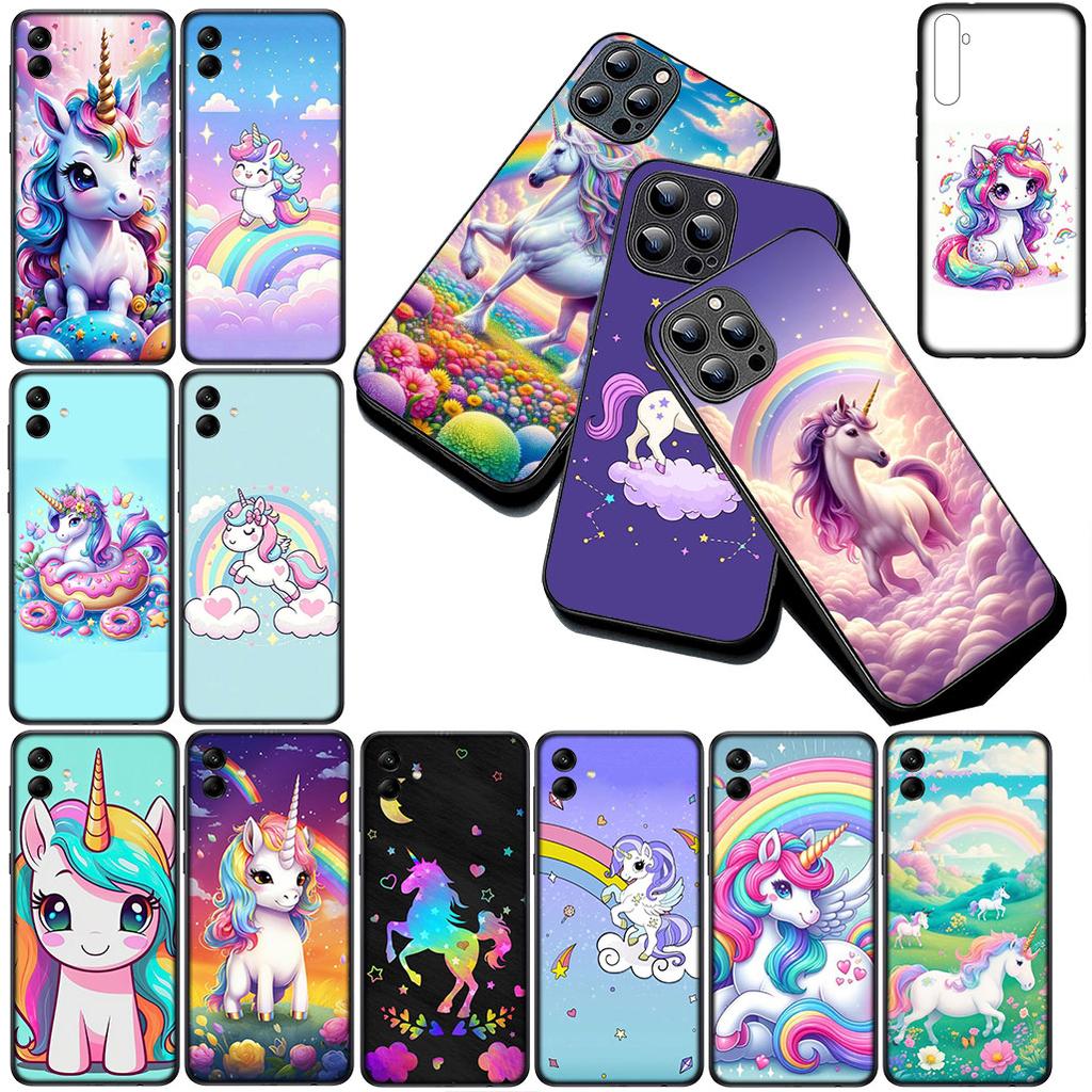 Cover for Samsung Galaxy S24 S25 S23 FE Ultra Plus S7 Edge S25+ S23+ A56 5G Casing Silicone Phone Case Unicorn Horse Wallpaper