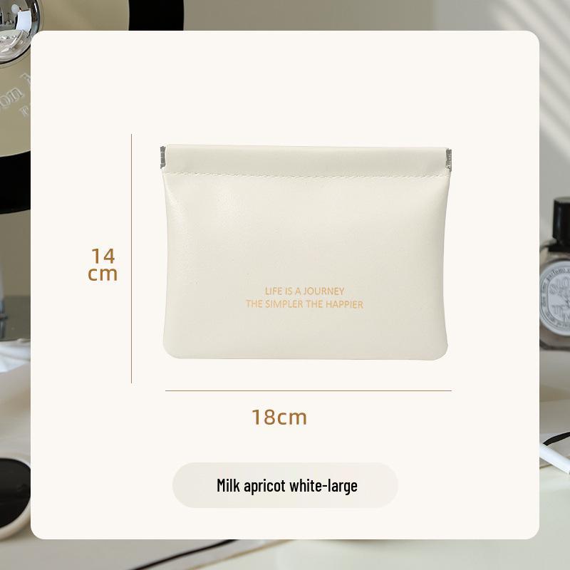 Portable Makeup Bag with Lipstick, Data Cable, Bluetooth Headset, Charger, and Key Storage; Automatic Closure Spring Sheet Design