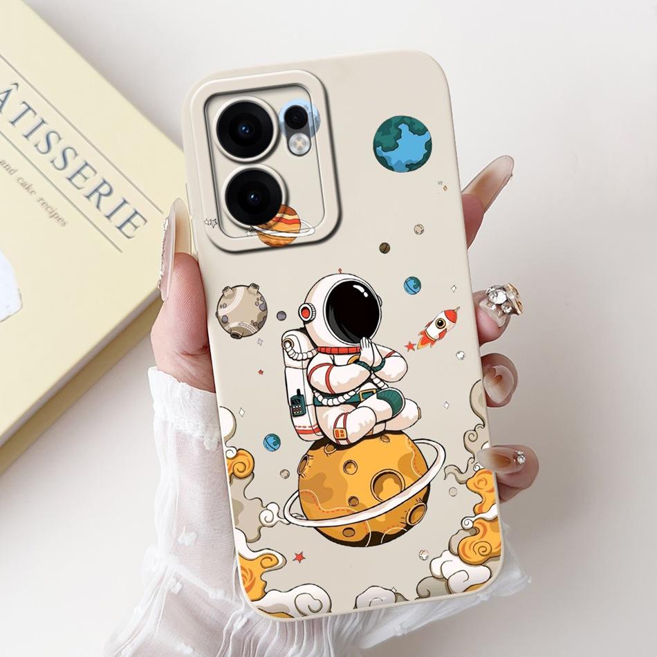 For OPPO Reno13 F 4G 5G Reno13 Pro Cute Cartoon Astronaut Cat Phone Case Reno 13F 13 13Pro Soft Silicone Shockproof Cases