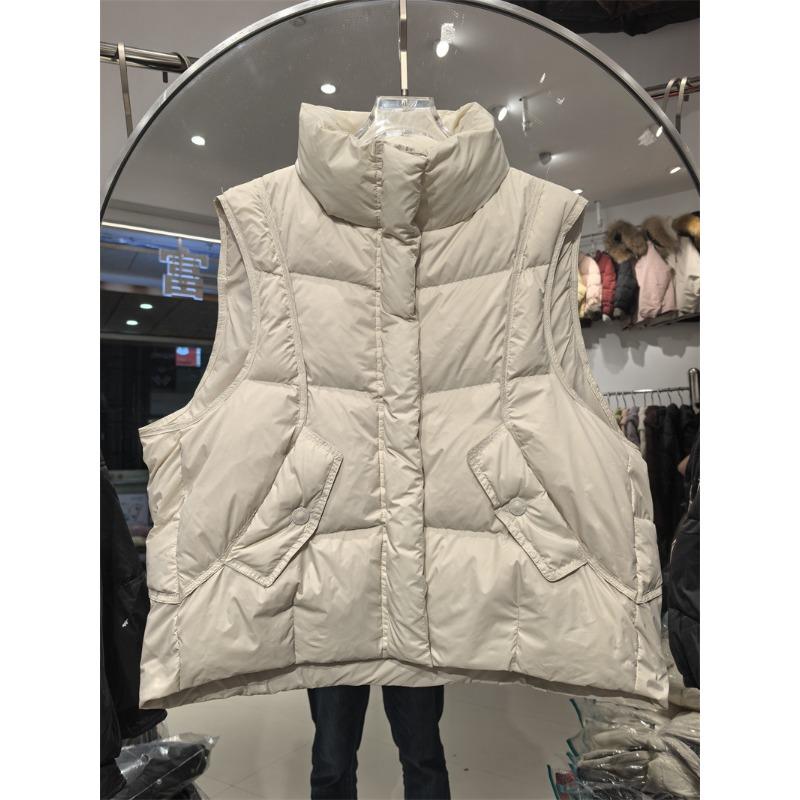 Down vest women's new spring and autumn loose and fashionable duck down warm vest vest outside